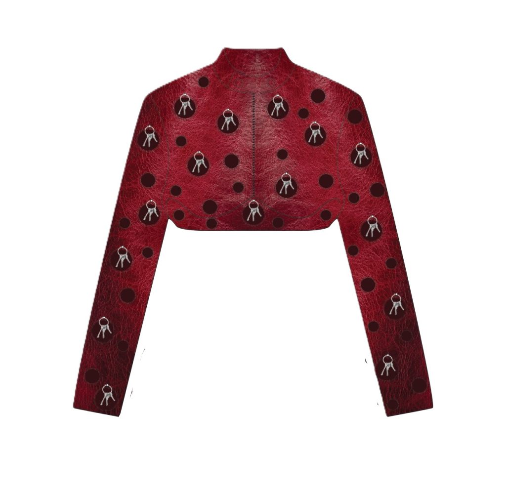 SCARED RED LEATHER JACKET